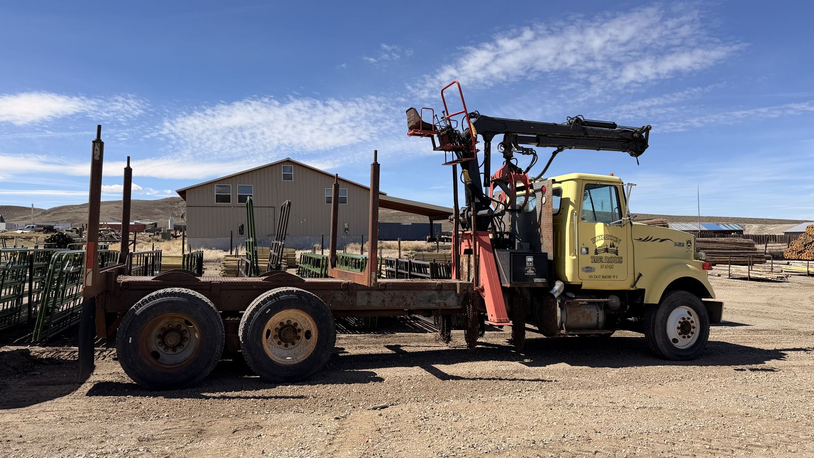 Log Truck with a 10 ton Flatbed Trailer