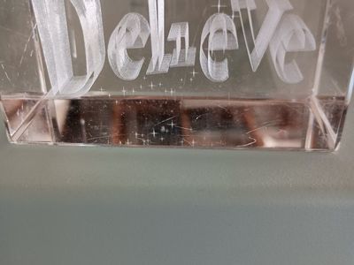 Etched Glass Crystal Paperweight Believe Word Block Decor