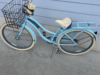 Huffy Nel Lusso Women's Cruiser Bike - Light Blue, 26" Wheels, Basket & Rack