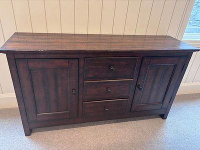 This Pottery Barn Benchright Buffet & Table Set