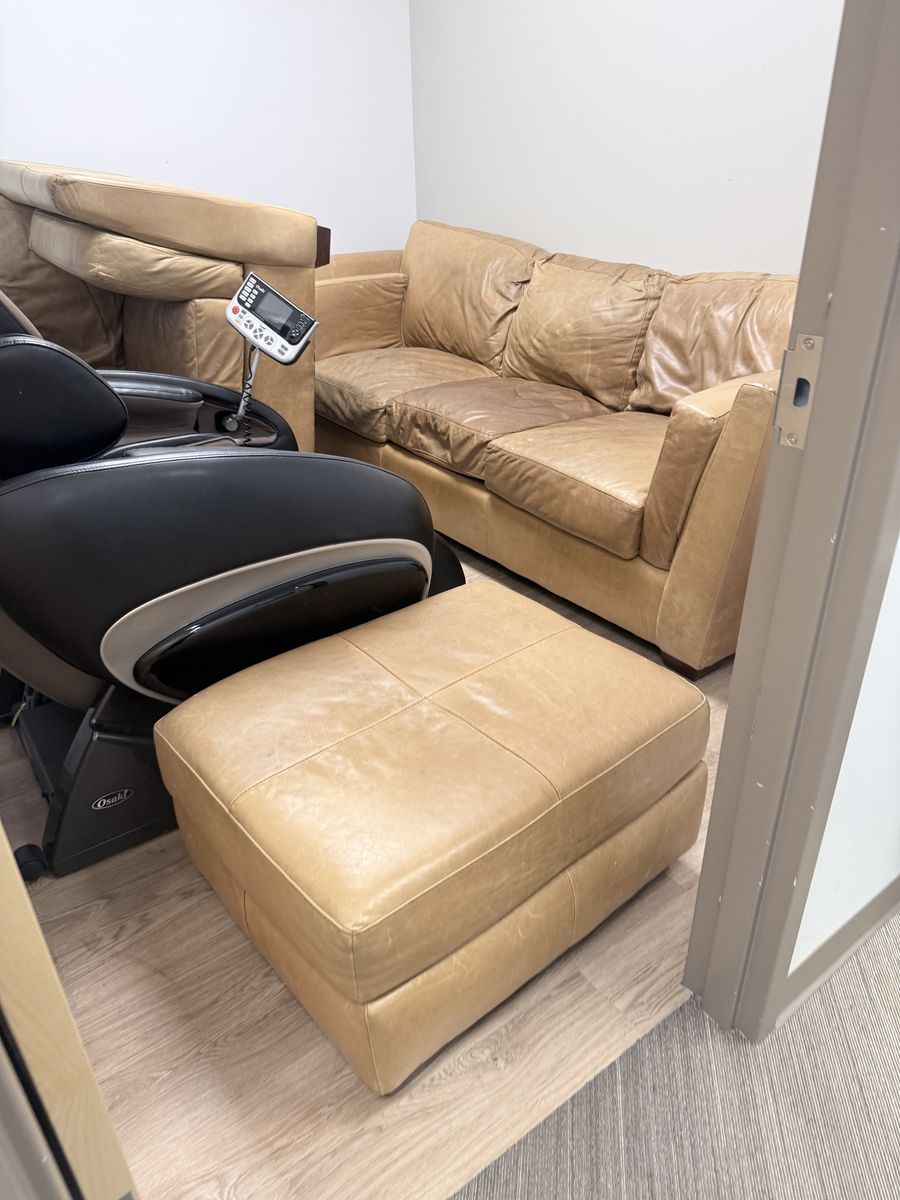 Leather Couch, Chair and Ottoman