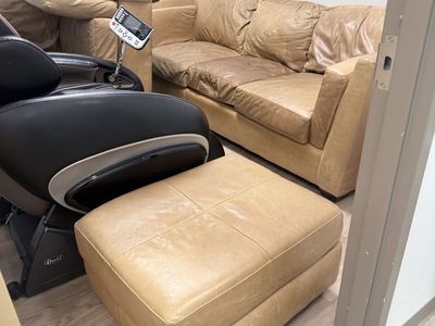 Leather Couch, Chair and Ottoman