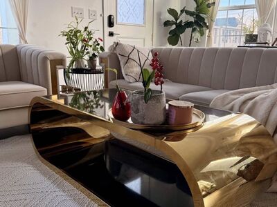 Modern Gold Statement Coffee Table – New in Box