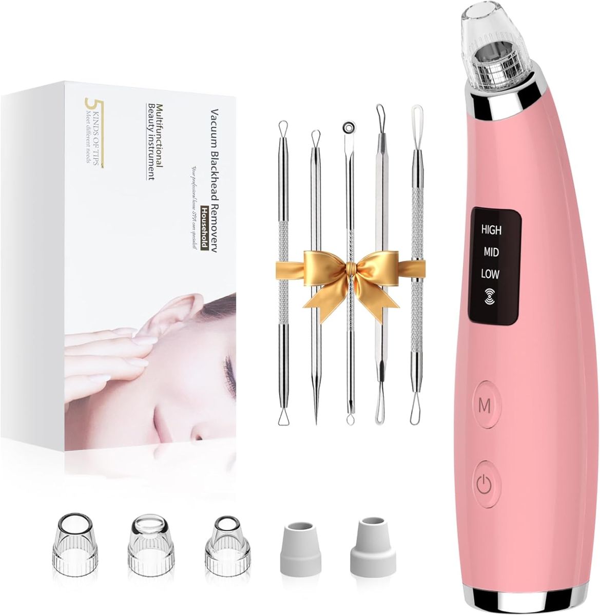 NEW Blackhead Remover Vacuum - Pore Vacuum Kit (Pink)