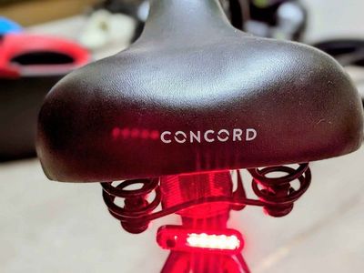 Concord Cruiser Bicycle - Black with Red Accents, Front & Rear Fenders