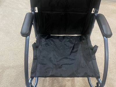 Nova Transport Chair, Lightweight & Foldable, Blue Frame & Black Seat, Mobility Aid