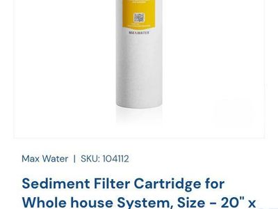 Max Water 20" x 4.5" Sediment Filter Cartridge
