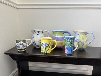 Ceramic Pitchers and Cups Pottery Decor