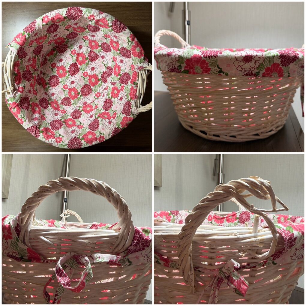 White Basket With flower liner