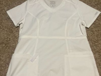 White scrub top