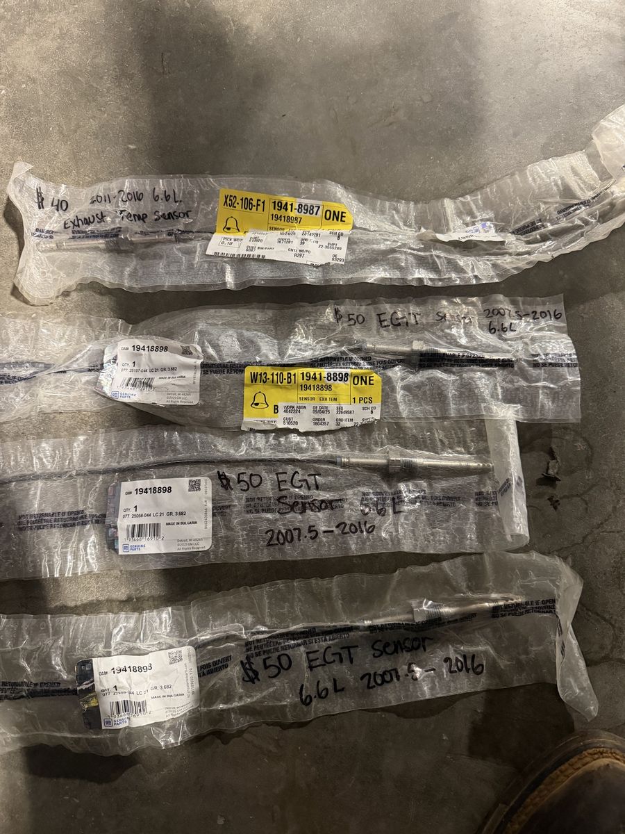 Genuine GM 6.6L Duramax Exhaust Gas Temperature EGT Sensors (19418897 & 19418898)