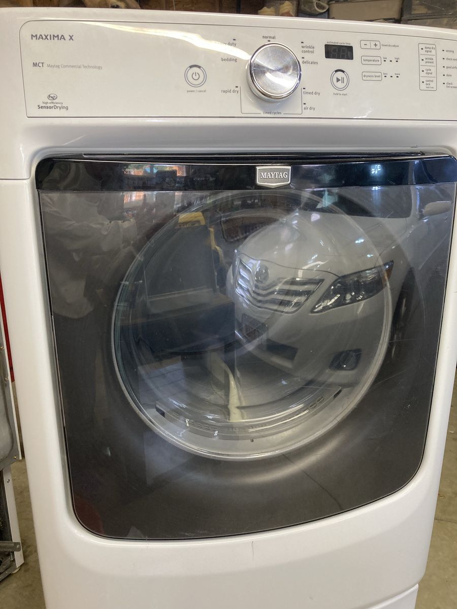 Maytag Maxima X MED4000BW0 Front Load Electric Dryer - Commercial Technology Sensor Drying