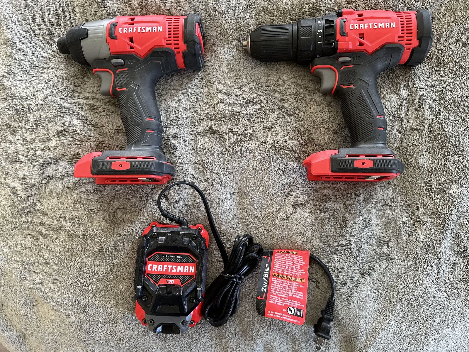 Craftsman Drill, Impact Driver, Battery, Charger