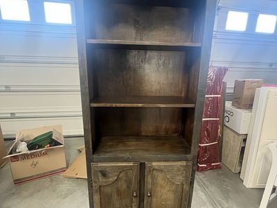 Sturdy Wood Bookshelf with Lower Storage Cabinet