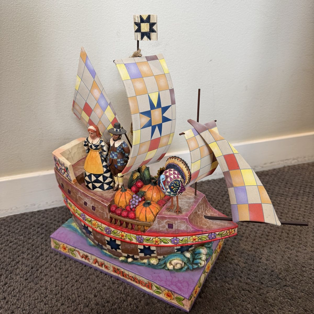 Jim Shore "We Are Blessed" Pilgrims Ship figurine