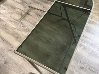 Modern L-Shaped Glass Desk – Great Condition