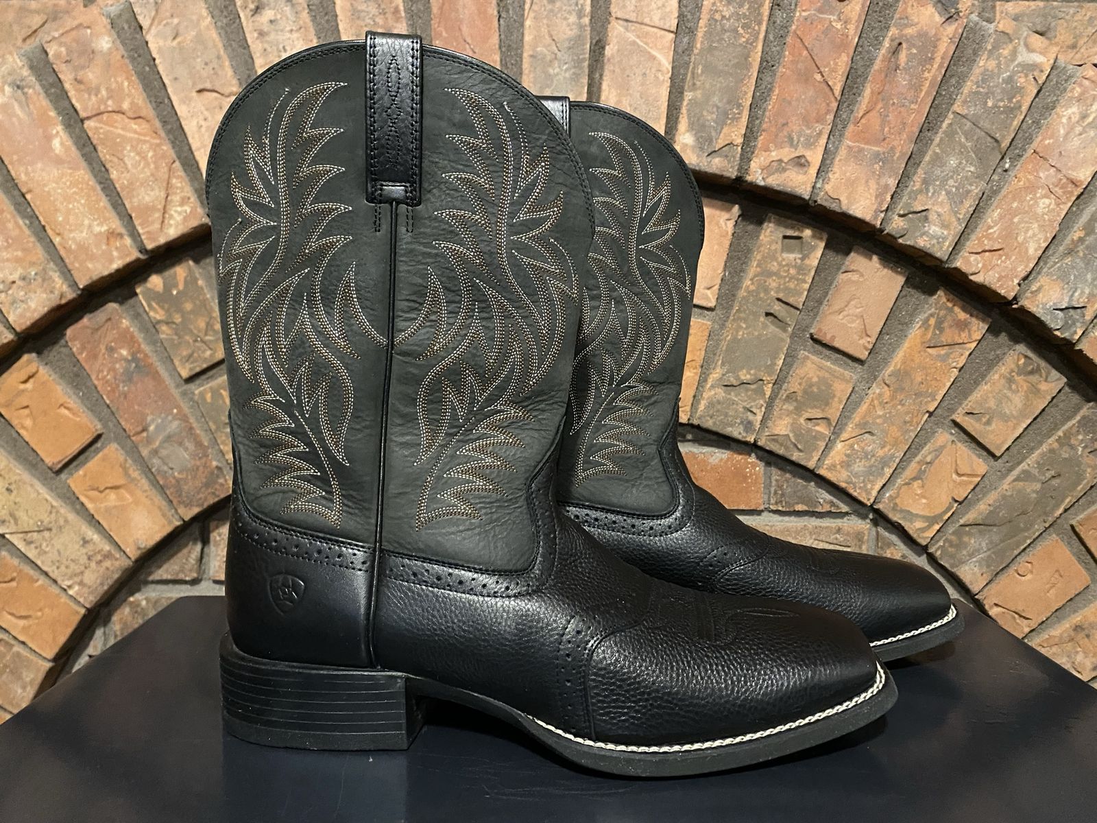 ARIAT MEN'S 12 D BLACK SPORT PERFORMANCE WESTERN BOOTS BROAD SQUARE TOE
