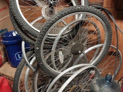 bicycle tires wheels rims assorted parts or repairs