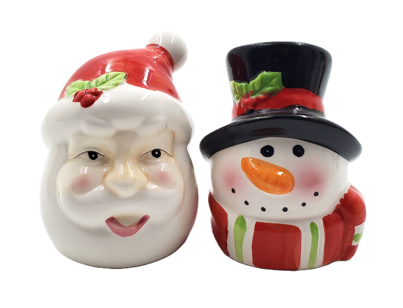 Miniature Vintage Ceramic “Santa Claus & Snowman” Salt & Pepper Shakers – NEW