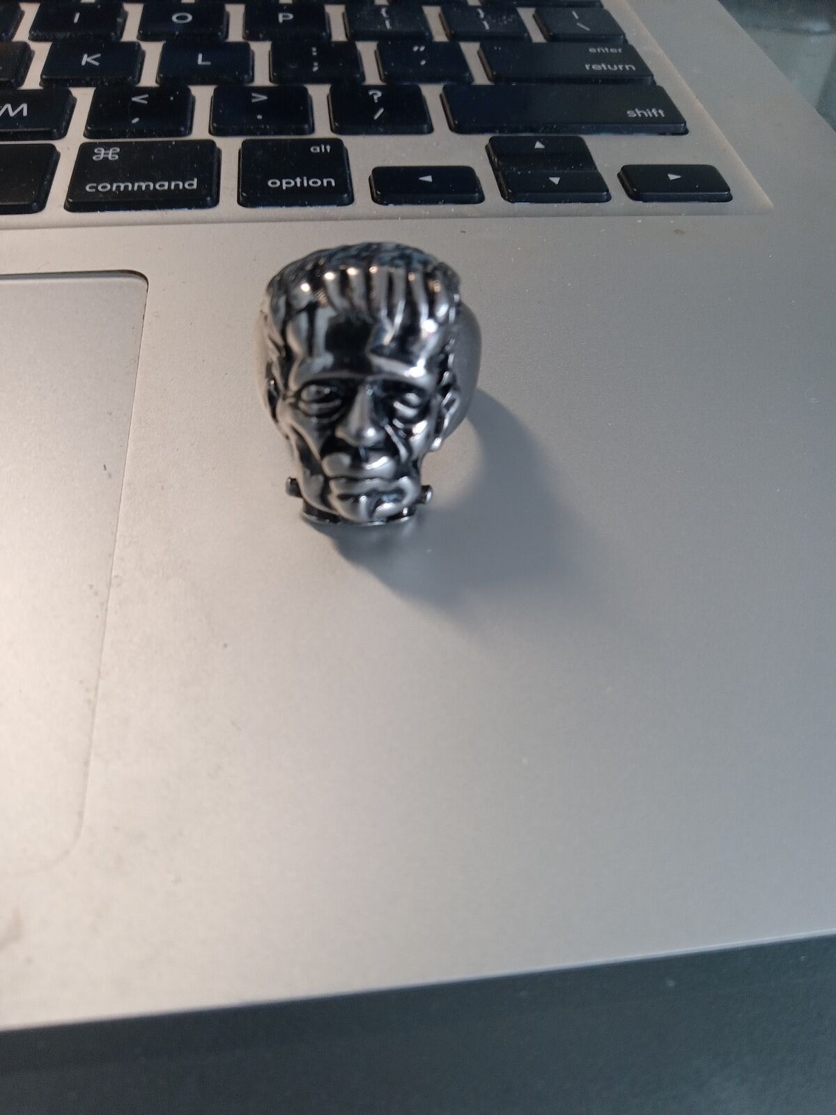REDUCED. Frankenstein ring, heavy, stainless steel.