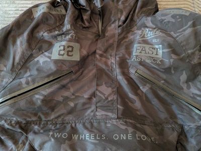 Ride Rich "Two Wheels, One Love" Nylon Camo Anorak Jacket - Men's Medium