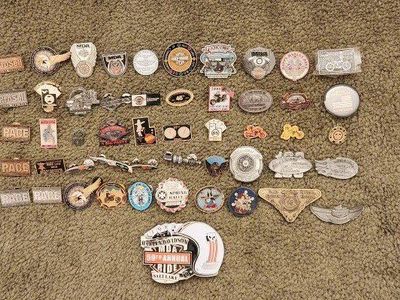 51 Harley Davidson Motorcycle Ride Pins Belt Buckle Lot