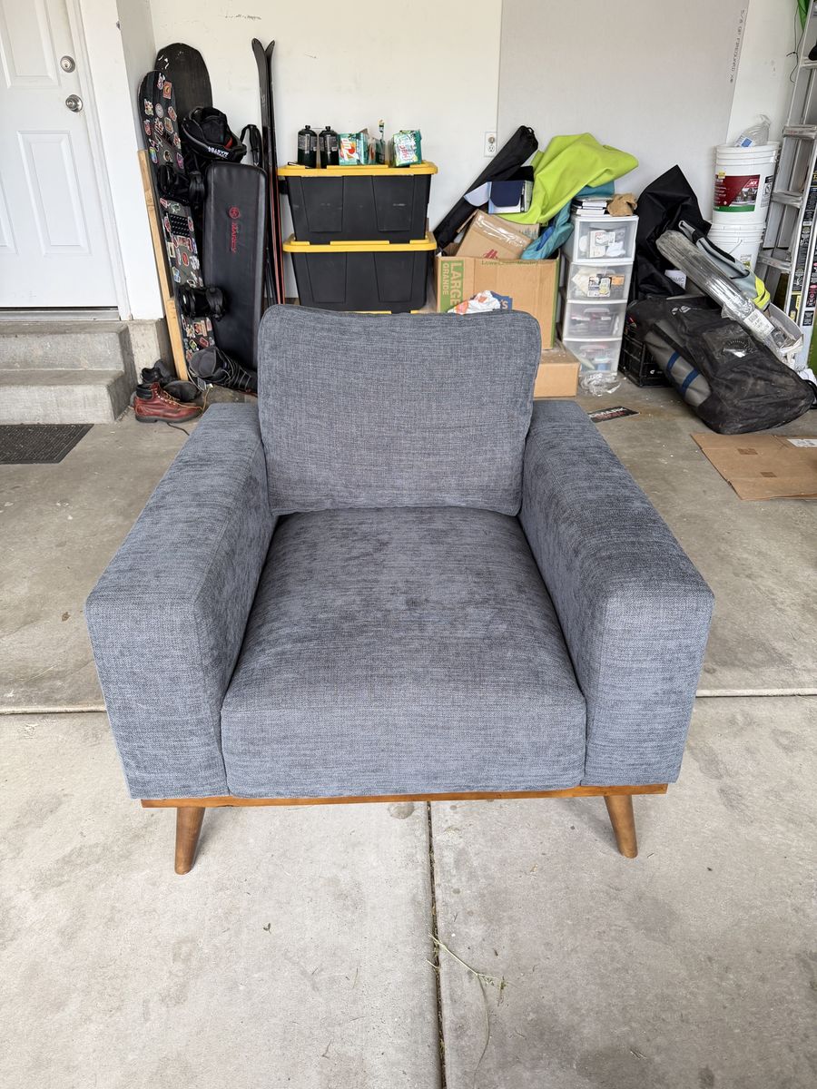 Accent Chair Navy Blue gray