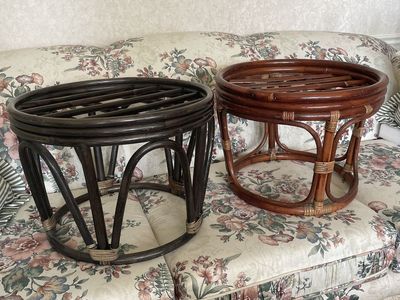 2 Rattan Footstools or plant stand