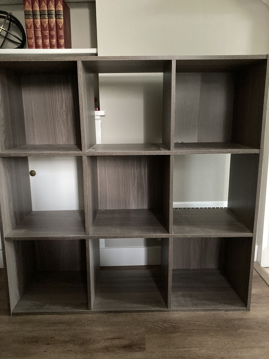 Gray 9 Cubby Bookcase