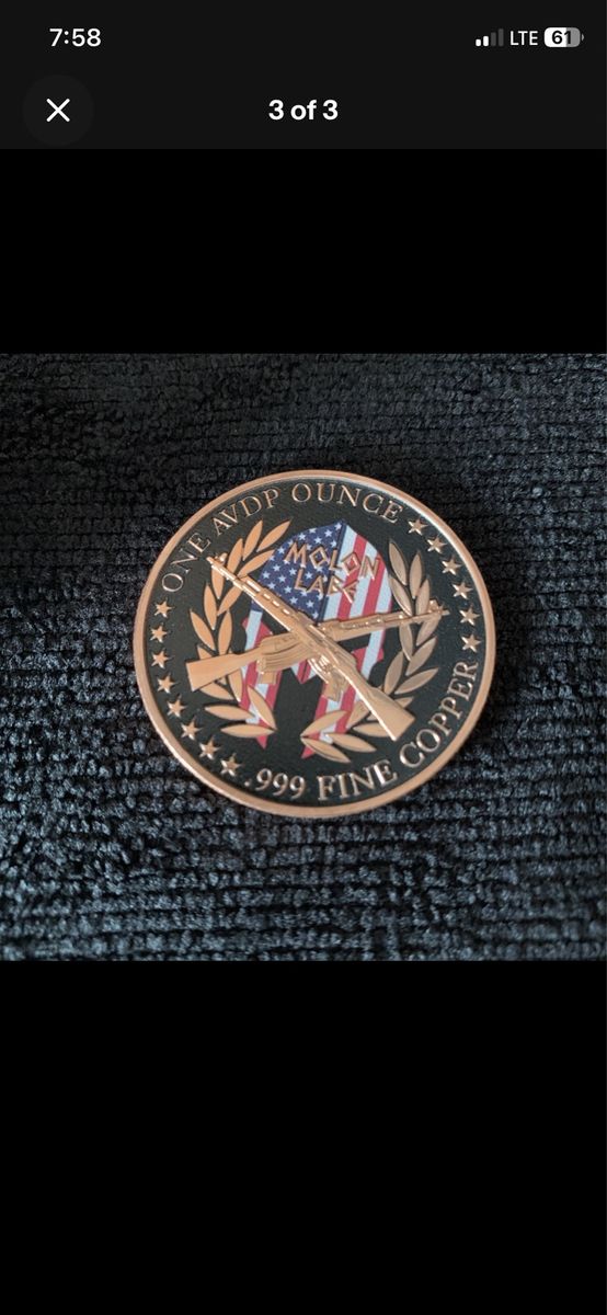 Molon Labe .999 Fine Copper Bullion Round 1 oz
