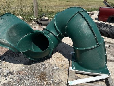 Green Modular Curved Tube Slide