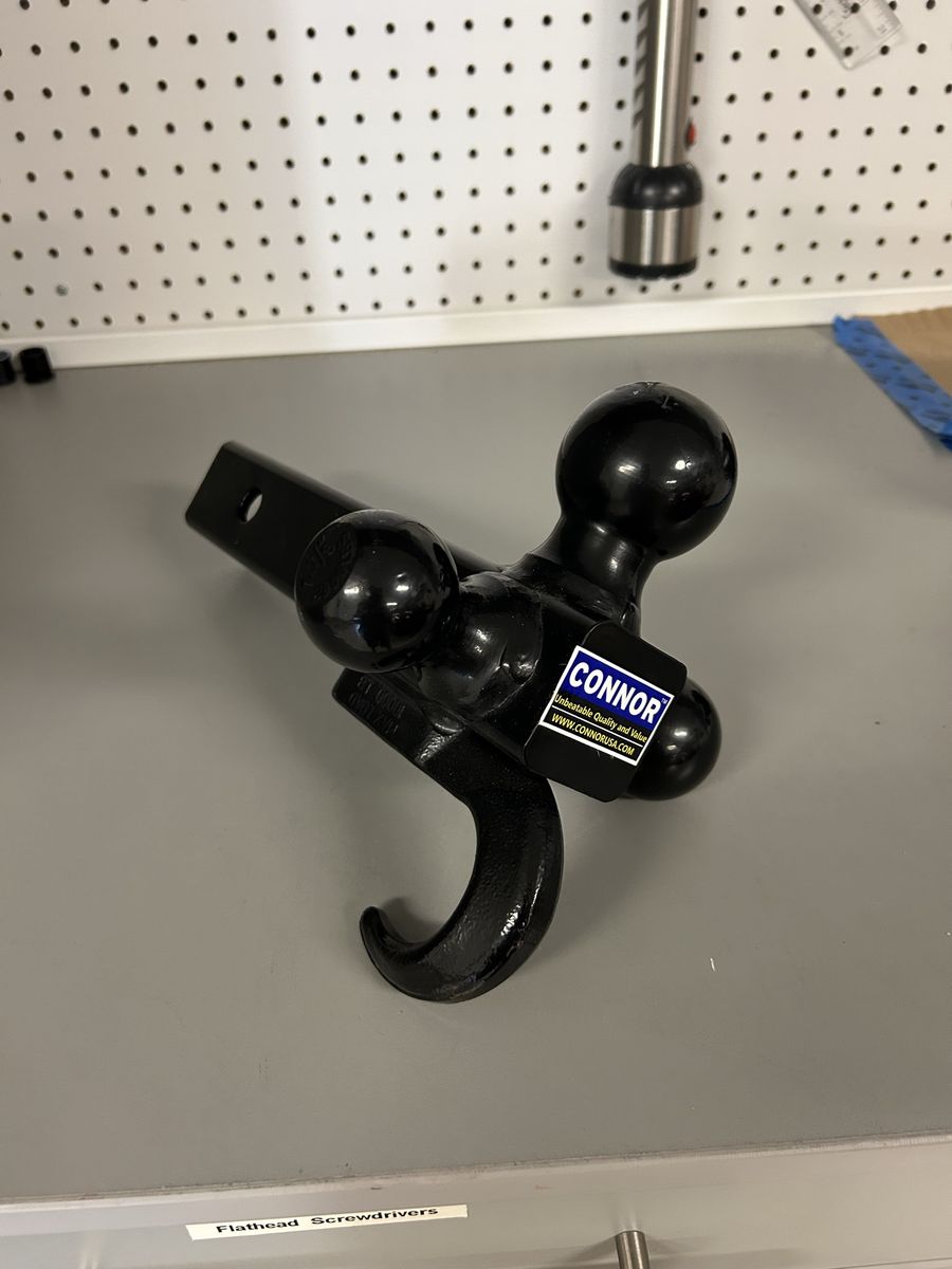 Connor Tri-Ball Trailer Hitch Mount with Tow Hook Black