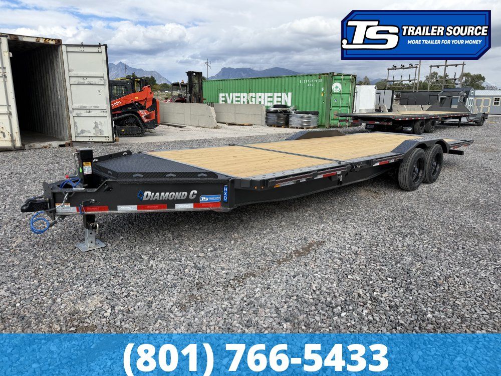 8.5x24 Diamond C HXD 208 Wide Body w/ Drive Over Fenders Tilt Trailer - 18K GVWR - ABS Brakes