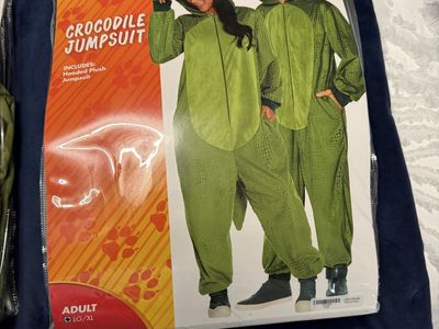 Spirit Halloween Crocodile Jumpsuit Adult LG/XL Plush Costume - New