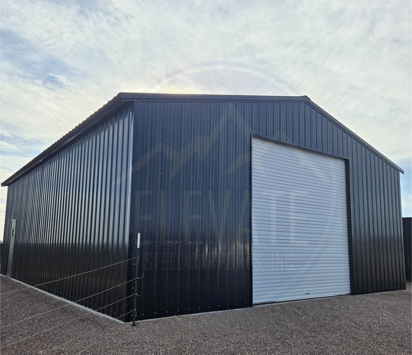 Metal Shop / Storage Building – Roll-Up Door – Like New