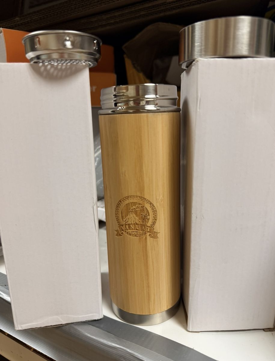 New.  Bamboo & Stainless Steel Insulated Water Bottle/Tea Tumbler with Infuser. I have tons of these! Multiple quantity availabl