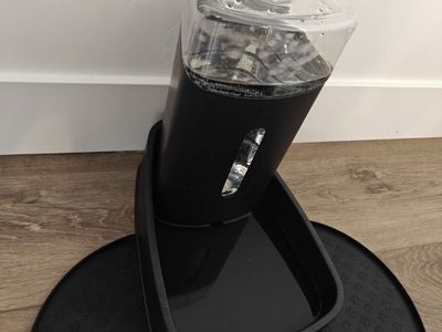 Pet Water Dispenser Automatic Gravity Feeder with Non-Skid Mat, Black, Small to Medium Pets