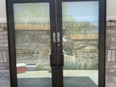 Commercial storefront glass doors