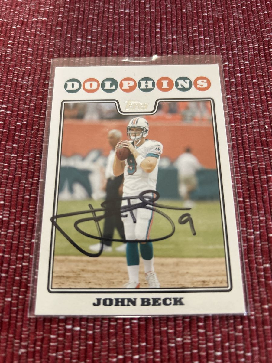 BYU Cougars 2007 Topps John Beck Miami Dolphins Autographed NFL Football Card Hand Signed