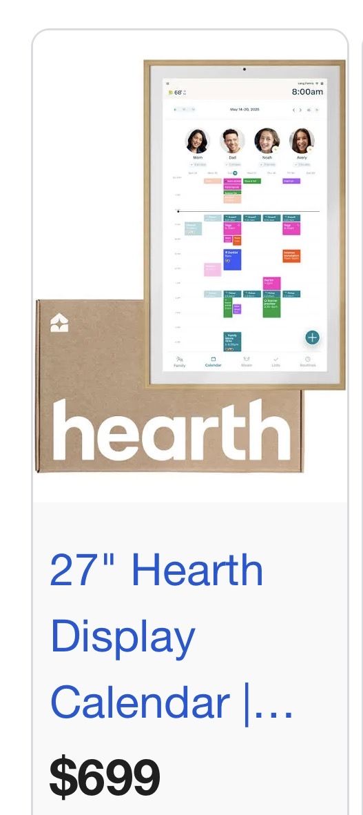 White framed hearth family calendar like skylight calendar 