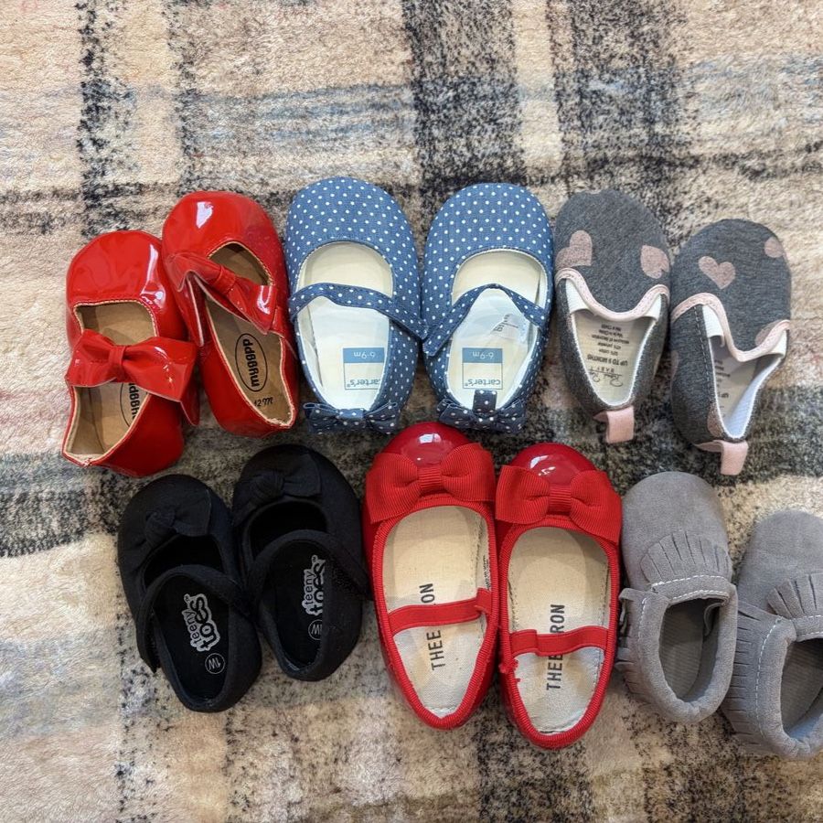 6-9 month girls shoes, 6 pairs
