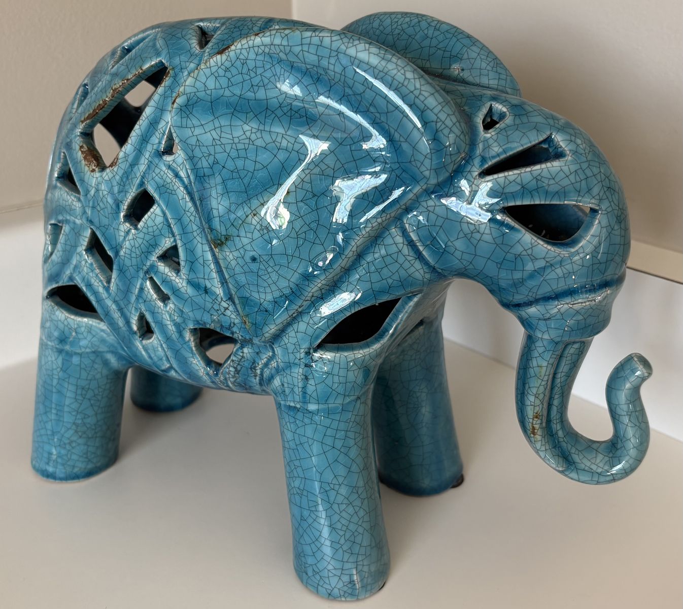 Decorative Ceramic Turquoise Elephant