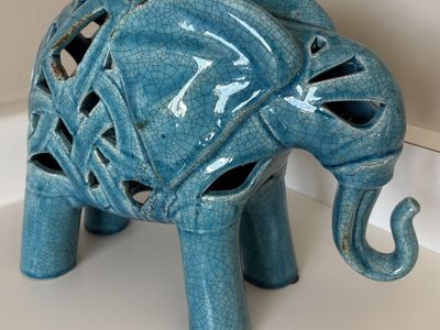 Decorative Ceramic Turquoise Elephant