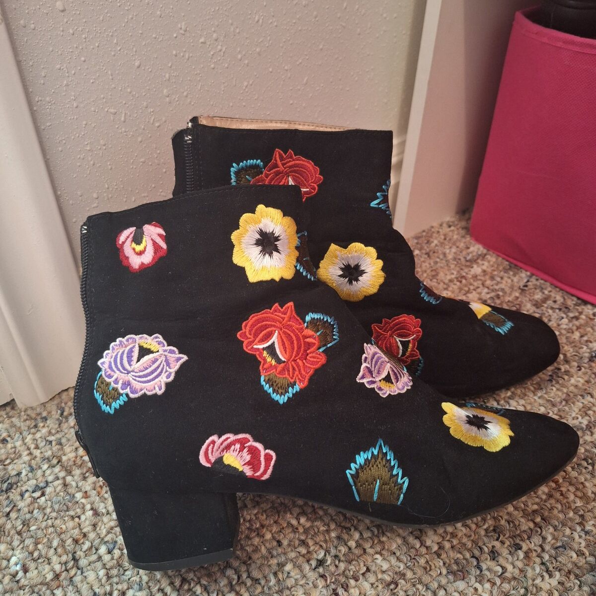 Betsey Johnson floral boots size 7.5