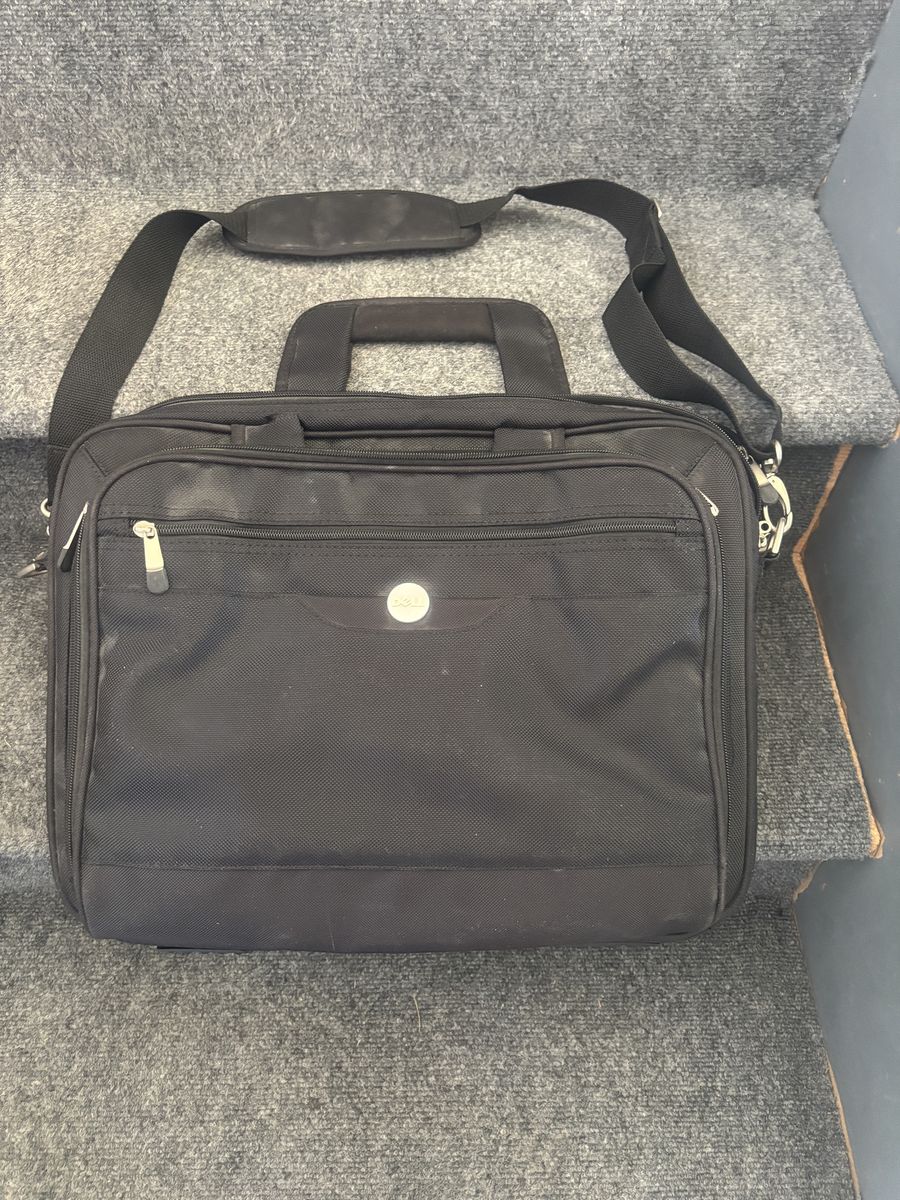 Dell Black Laptop Bag with Multiple Pockets & Shoulder Strap