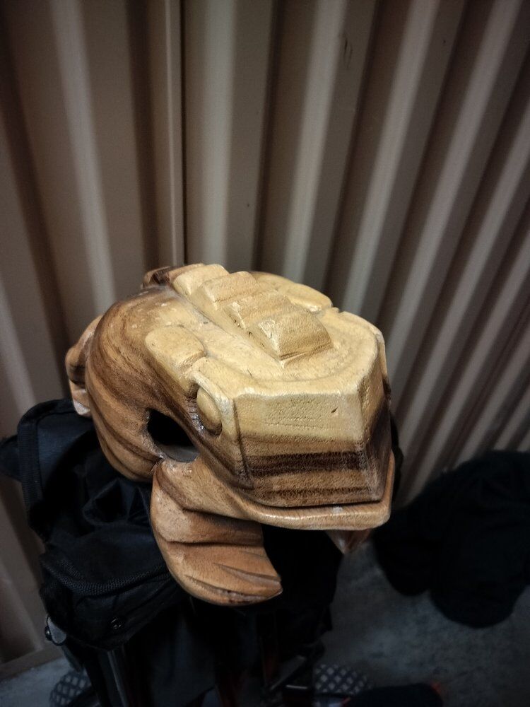 Hand-Carved Wooden Frog – Folk Art Décor