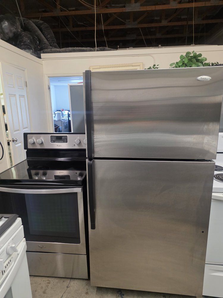 whirpool refrigerator and electric stove