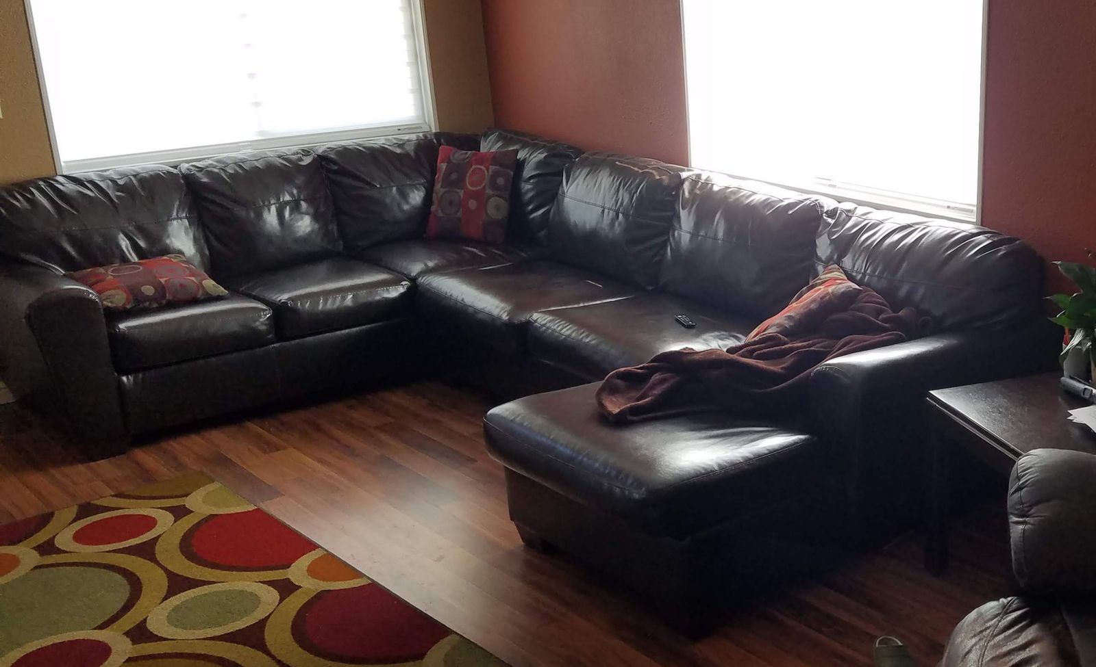 Faux Leather Sectional Couch