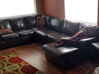 Faux Leather Sectional Couch