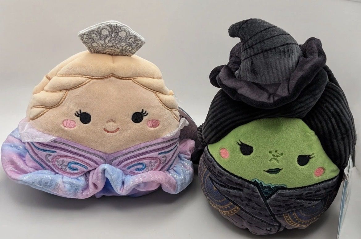 Squishmallows Wicked For Good Glinda and Elphaba 8" Collectible Plush Set Witch